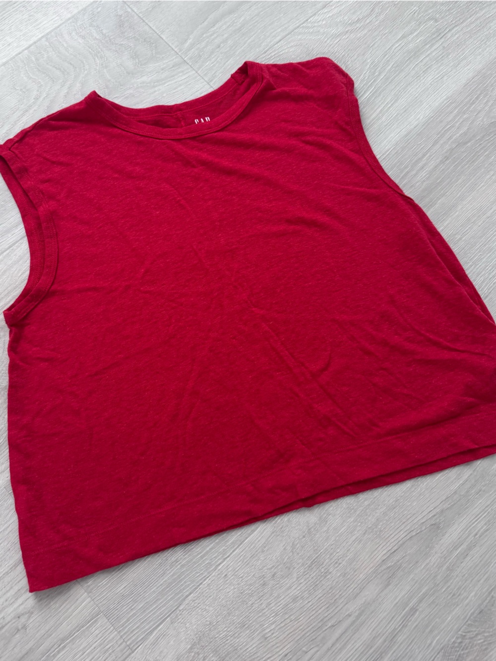 GAP Bright Red Sleeveless Boxy Crop Tank